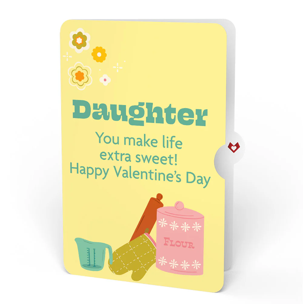You Bake the World a Better Place Valentine Pop-Up Card and Sentiment Set for Daughter - Image 4