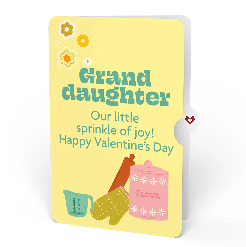 You Bake the World a Better Place Valentine Pop-Up Card and Sentiment Set for Granddaughter - Image 4