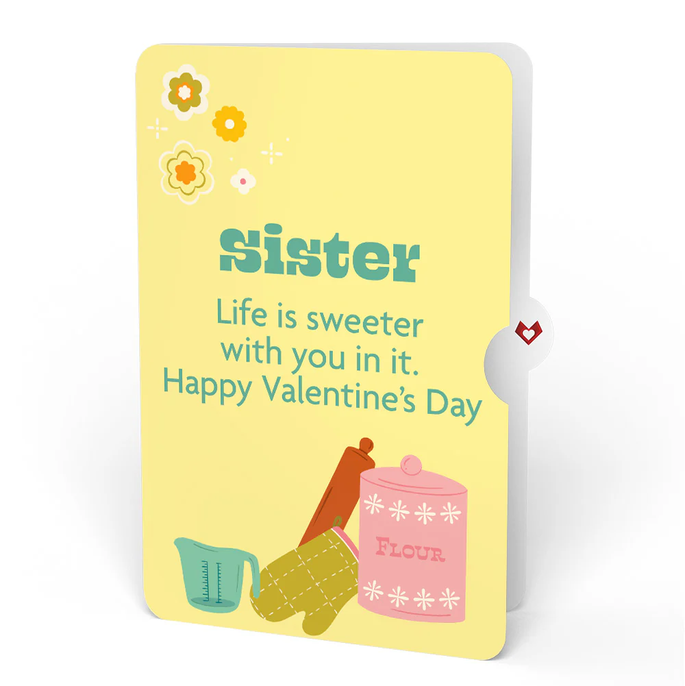 You Bake the World a Better Place Valentine Pop-Up Card and Sentiment Set for Sister - Image 4