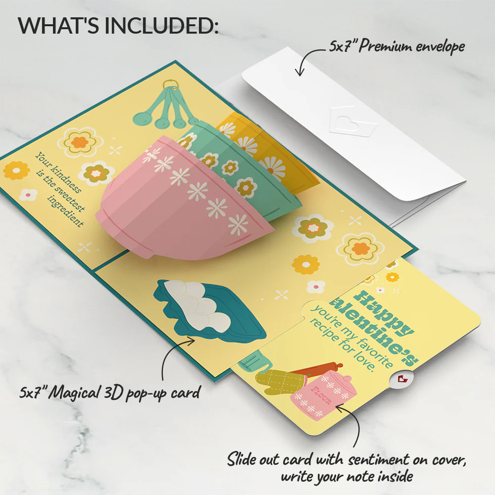 You Bake the World a Better Place Valentine's Day Pop-Up Card and Sentiment Set - Image 2
