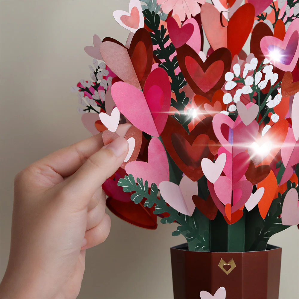 You Light Up My Life Light-Up Pop-Up Card & Bouquet Bundle - Image 4