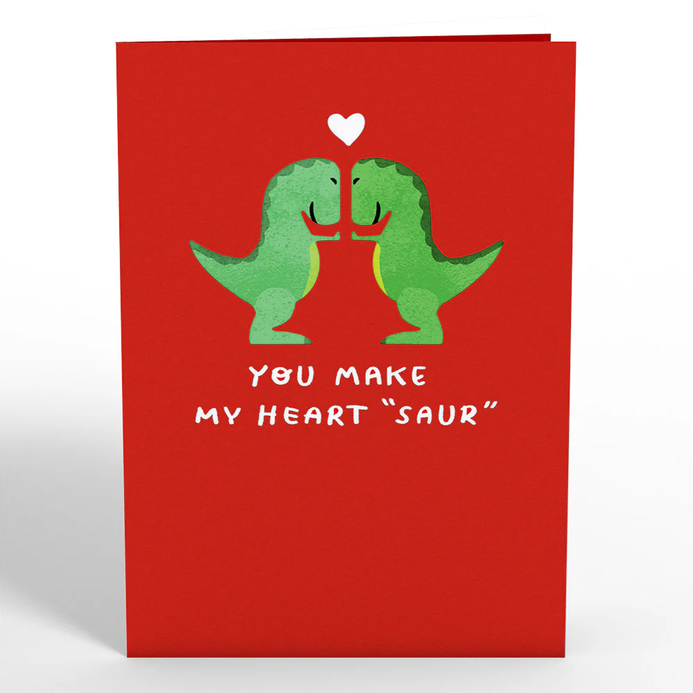 You Make My Heart 'Saur' Pop-Up Card - Image 4