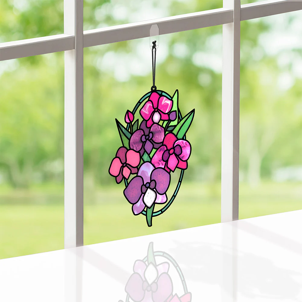 You Make Things Bloom Orchid Suncatcher Card & Bouquet Bundle - Image 3