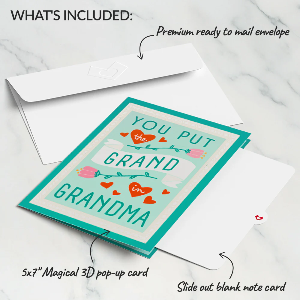You Put the Grand in Grandma Mother’s Day Pop-Up Card - Image 7
