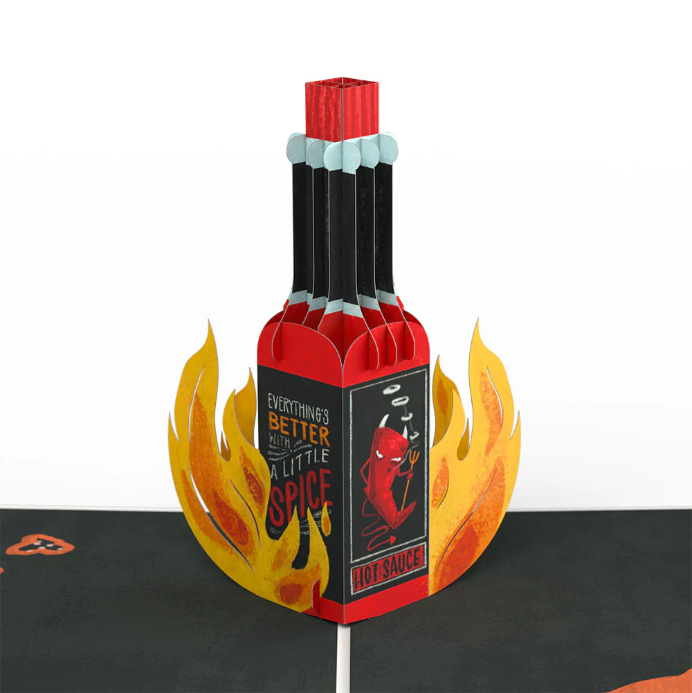 You’re So Hot - Hot Sauce Valentine Pop-Up Card and Sentiment Set for Him - Image 3