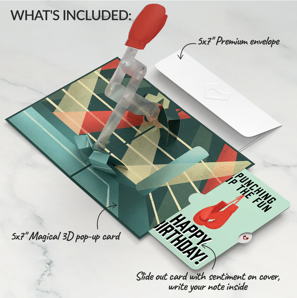 You're a Knock Out Birthday Pop-Up Card and Sentiment Set - Image 2