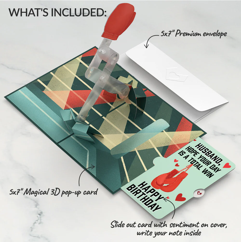 You're a Knock Out Birthday Pop-Up Card and Sentiment Set for Husband - Image 2
