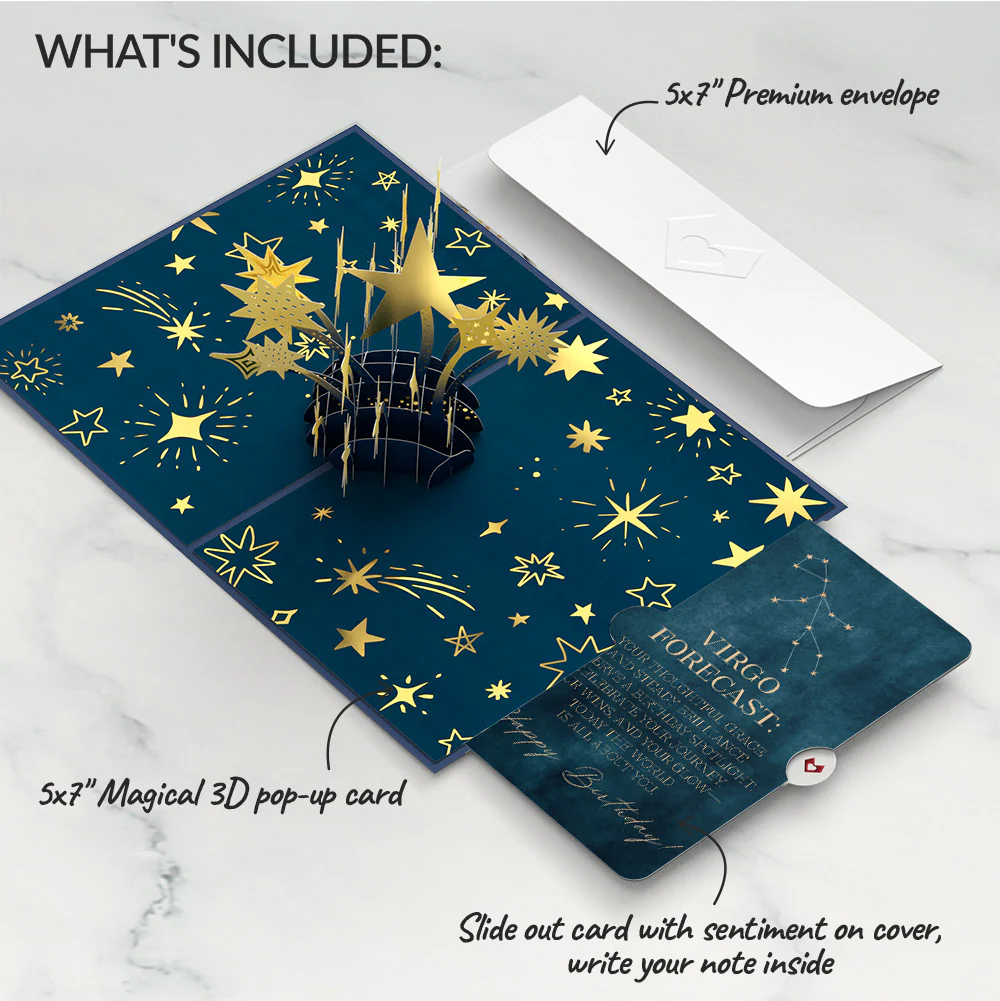 You're a Star Birthday Pop-Up Card and Virgo Zodiac Sentiment Set - Image 2