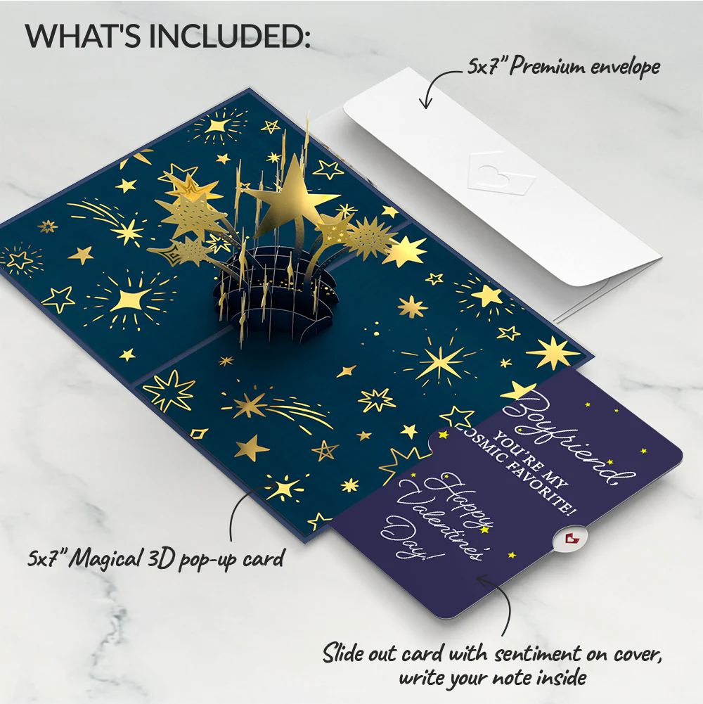 You're a Star Valentine Pop-Up Card and Sentiment Set for Boyfriend - Image 2