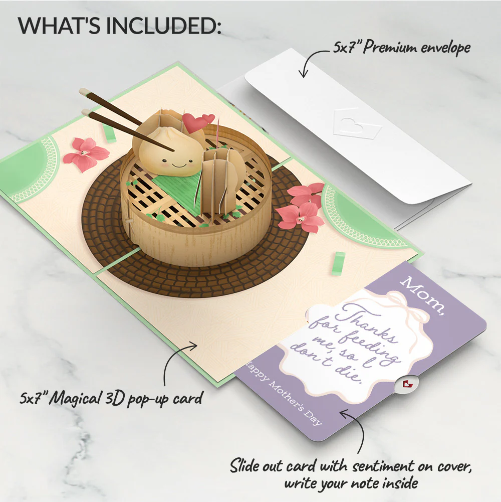 You're All That and Dim Sum Mother’s Day Pop-Up Card and Sentiment Set for Mom - Image 2