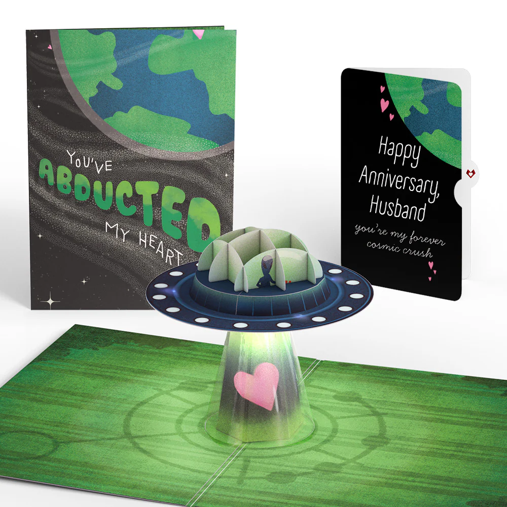 You've Abducted My Heart Anniversary Light-Up Pop-Up Card and Sentiment Set for Husband