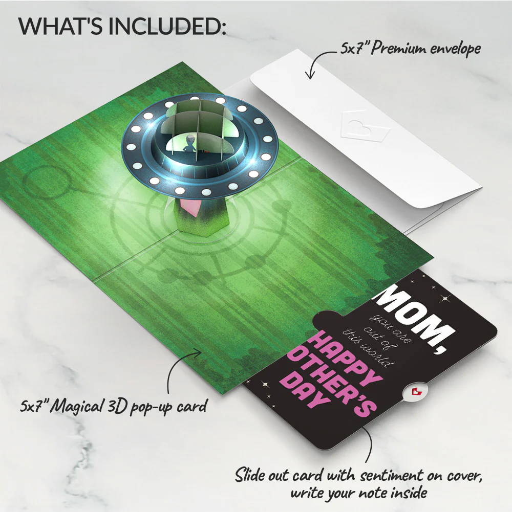 You've Abducted My Heart Mother’s Day Light-Up Pop-Up Card and Sentiment Set for Mom - Image 2